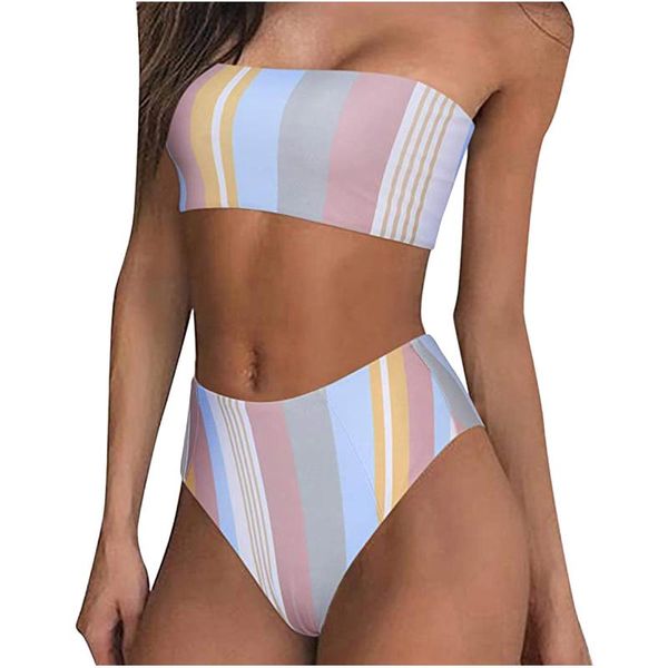 

women's swimwear fashion bikini push up print two-piece swimsuit beachwear set maillot de bain femme, White;black