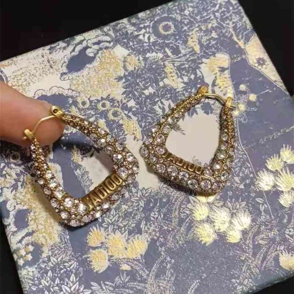 

special offer 75% off outlet online 20-year-old autumn personality french geometric letter rhinestone korean earrings female, Silver