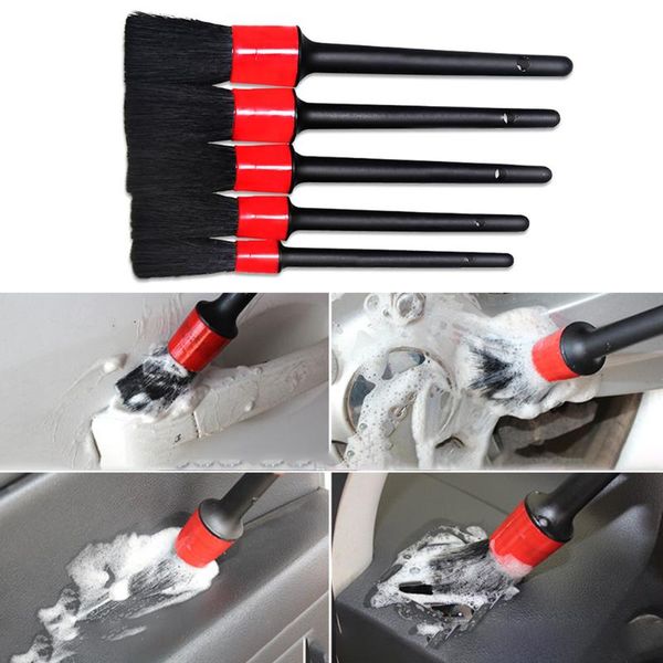 

car sponge 5pcs detailing brush kit plastic vehicle auto interior for wheel clean set meet your needs