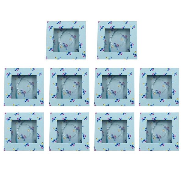 

false eyelashes 10pcs storage case protective cover eyelash packaging box butterfly printed square dust proof organizer mini portable gift