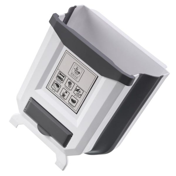 

waste bins 1pc hanging trash can folding garbage car box kitchen bin