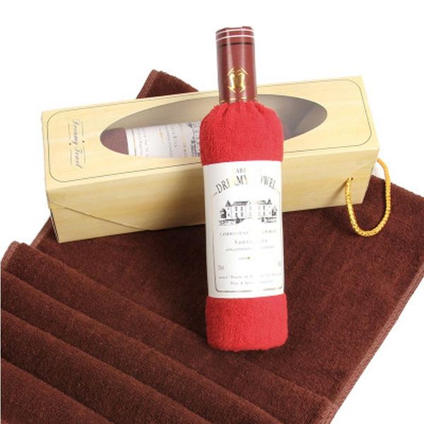 

towel est unique red wine bottle shape soft washcloth creative present cotton face gift home textile wedding