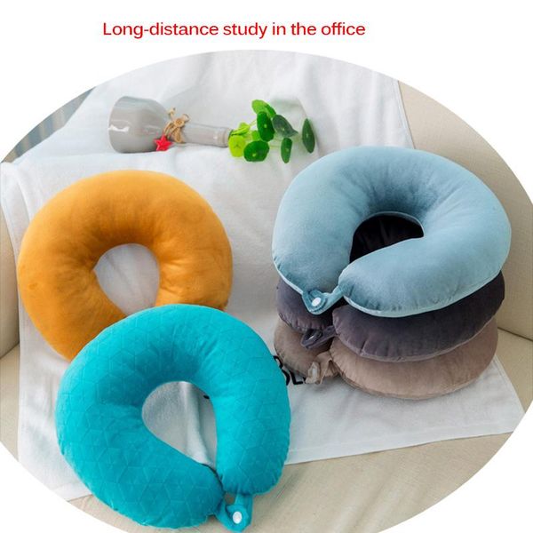 

pillow velvet u-shaped neck massage cervical spine support traction travel