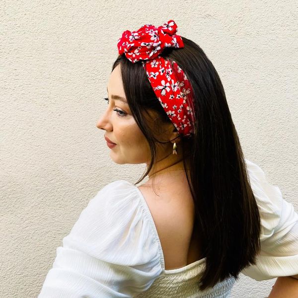 

hair clips flower patterned women bandana