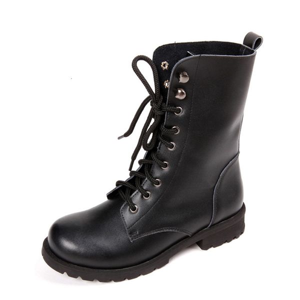 

boots novo inverno mulheres fivela botas de motocicleta estilo britÃ¢nico gÃ³tico punk salto baixo preto mujer sapato mais tamanho 2lsr, Black