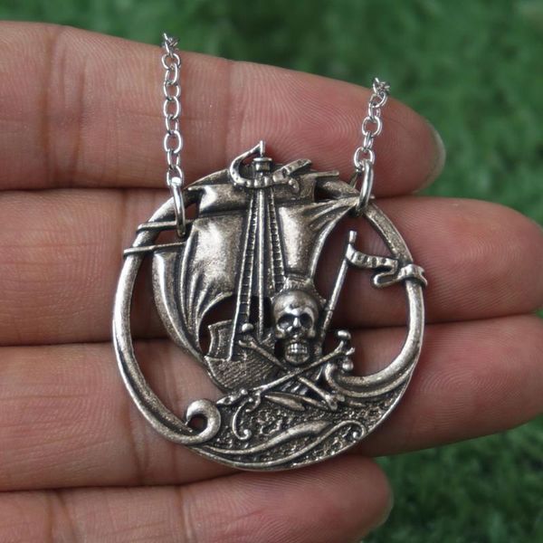 

chains viking ship boat jewelry pendant diy for men necklace retro amulet, Silver