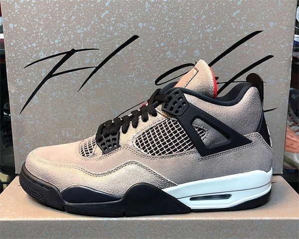 

2021 taupe haze jumpman 4 mens basketball shoes 4s black brown mocha fashion sneakers