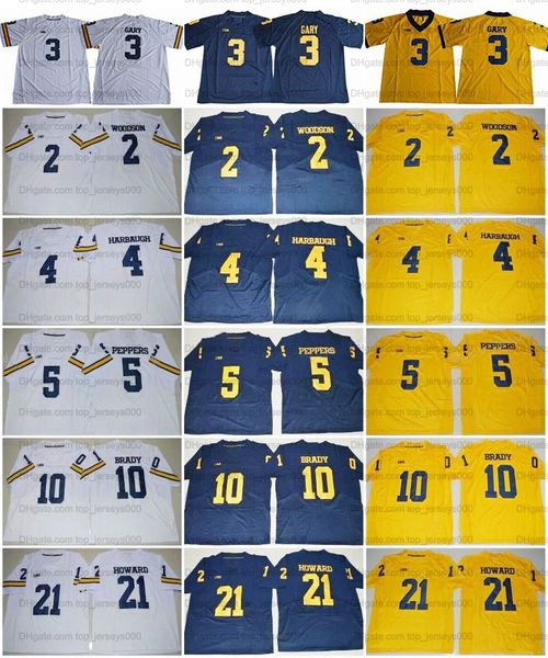 

michigan wolverines 3 rashan gary college football jersey 4 jim harbaugh 2 charles woodson 5 jabrill peppers 10 tom brady 21 desmond howard, Black;red