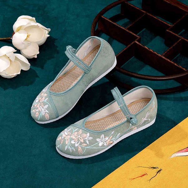 

dress shoes autumn style antique cloth shoes embroidery flat buckle embroidered ethnic women soft sole m7zk, Black