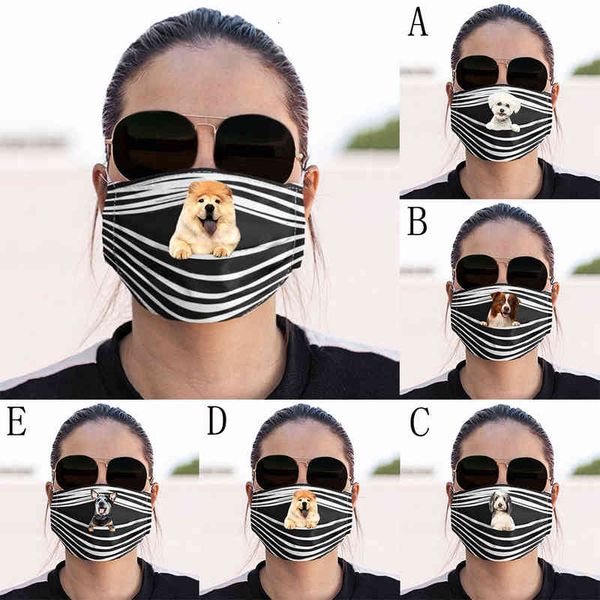 

women's digital printing 2021 dust haze mask adjustment ear hook chip