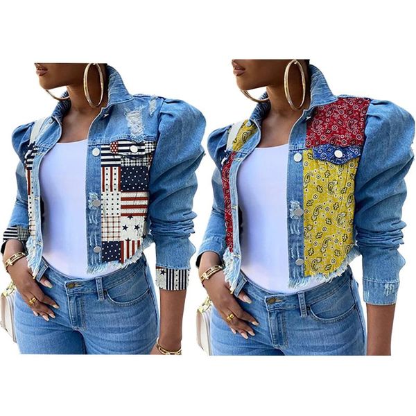 

women's jackets denim jacket fashion all-match frayed stitching short slim women, Black;brown