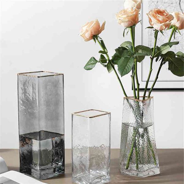 

modern glass flower vase hemmed crystal flower vase table middle items for home office wholesale