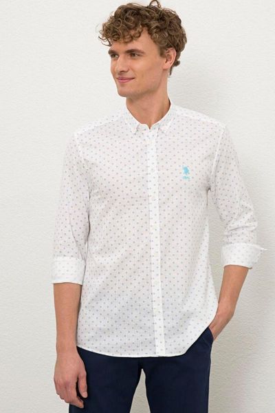 

men's casual shirts original us. assn. shirt basic men cotton uspa logo regular fit long sleeve multiseason classic, White;black