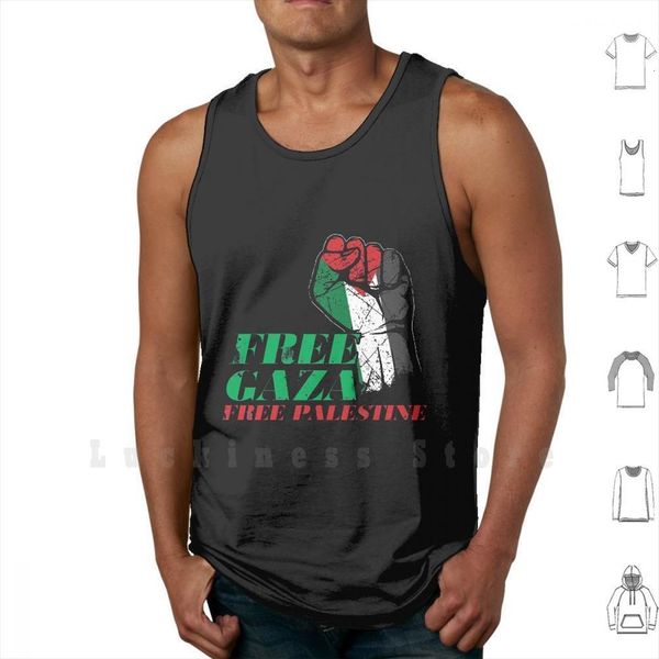 

gaza palestine tank vest mens 100% cotton middle east islam arabia, White;black