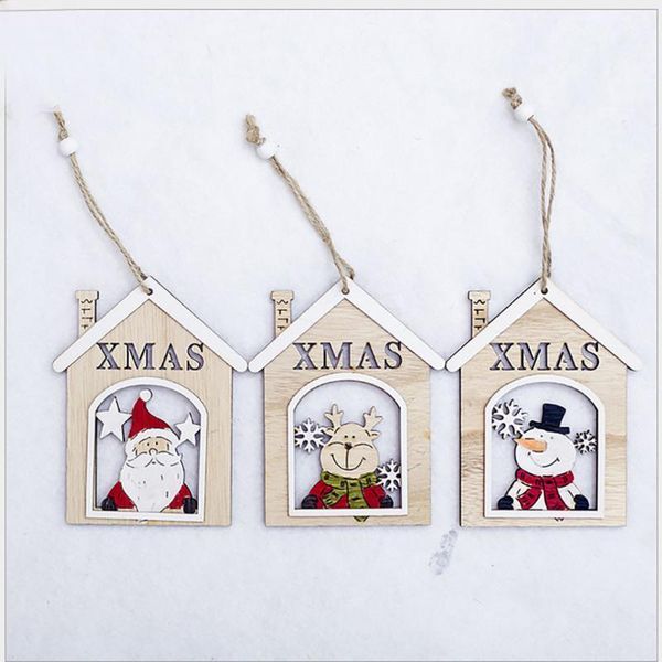 

christmas decorations tree wooden shapes ornaments craft house gifts chip hanging xmas decor for home l*51
