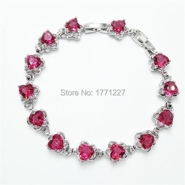 

trendy heart shape rose color option zircon stone bracelets bangles for women white gold link, chain, Black
