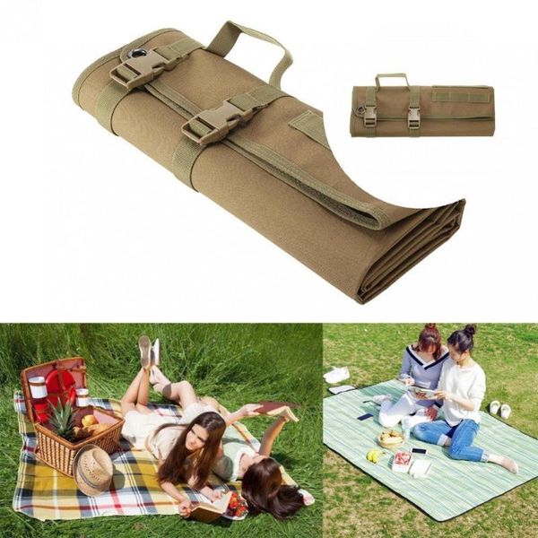 

outdoor pads comfortable useful training shooting mat blanket khaki foldable hiking supplies