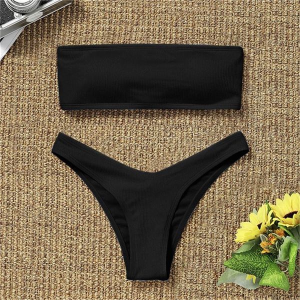 

women's swimwear high waisted bikini sets women swimsuit push up female bathing suit tube set 2021 two pieces, White;black