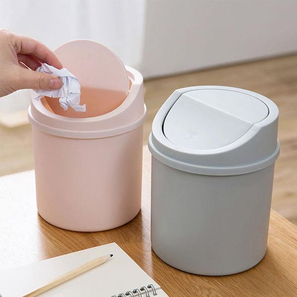 

waste bins mini bin trash can deskgarbage basket table roll swing lid small scissors pencil household office storage accessories