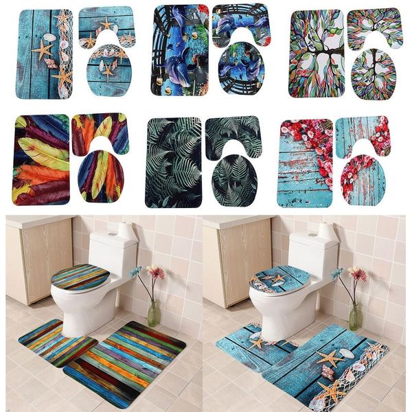 

bath mats rug set carpets toilet cover bathroom mat rugs flannel anti slip shower home lid room floor decor