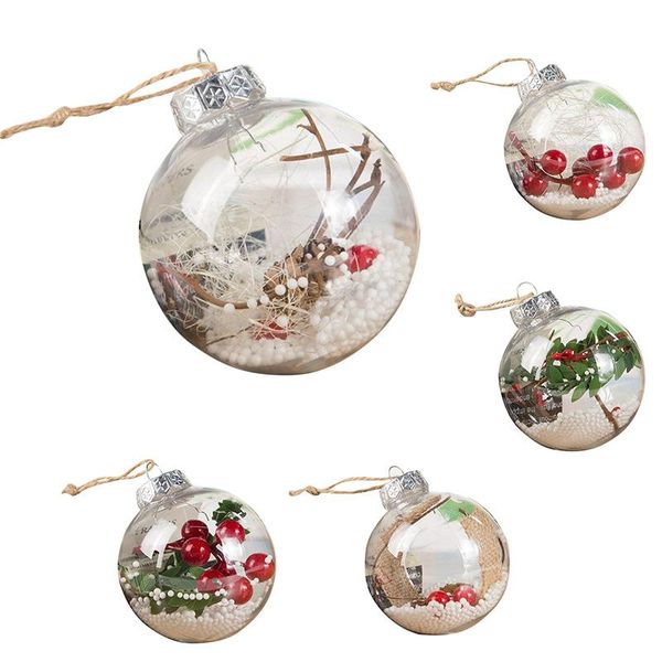 

party decoration christmas ornaments transparent plastic ball decorations hollow circle year prop festival supply