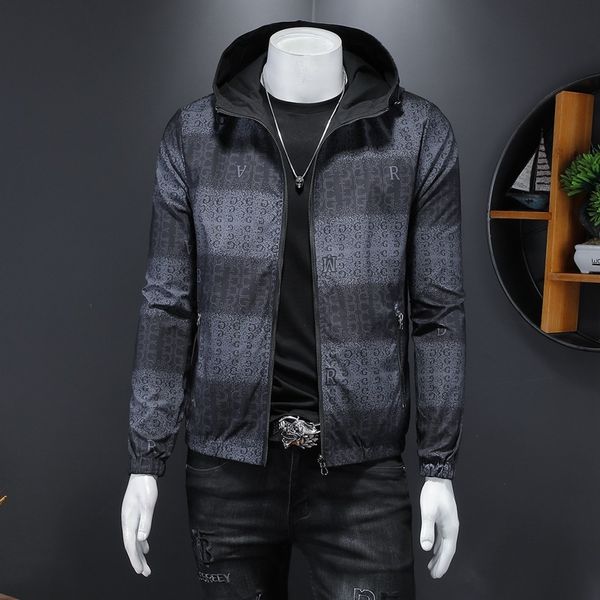 

the fine fleece hoodies men's hooded letter embroidered jacket in spring, Black