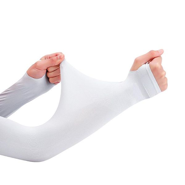 

elbow & knee pads summer protective arm sleeves ice girl solid color outdoor sports riding and running thin sunscreen gloves, Black;gray