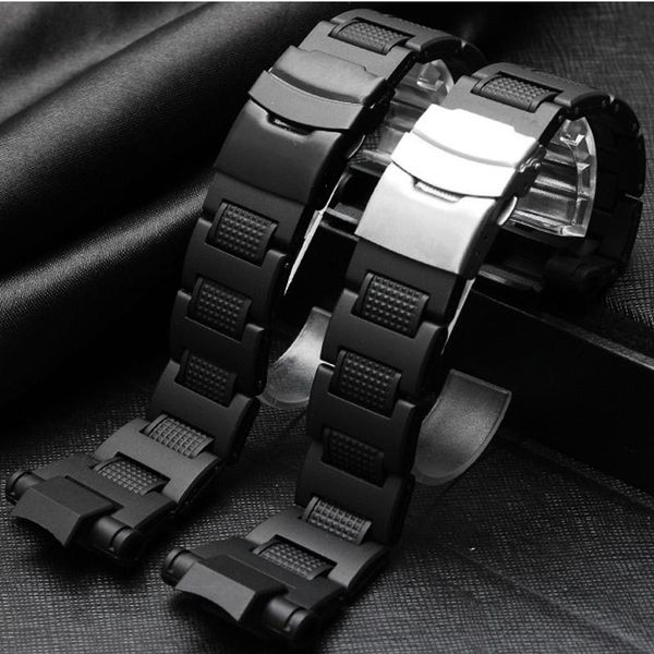 

watch bands accessories for gw-a1100fc gw-a1000 plastic steel chain 16mm black, Black;brown