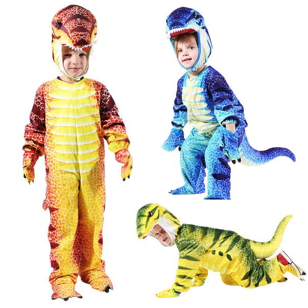 Çocuk Dinozor Cosplay Kostüm Bez Çocuk Parti Cadılar Bayramı Kostümleri Karnaval Elbise Çocuk Erkek Kız Rol Oyna Suit Q0910