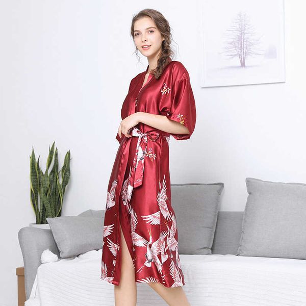 

yaoting pajamas female autumn bride bridesmaid red morning gown long women's fashion home clothes nightgown 580 homewear for girls, Black;red