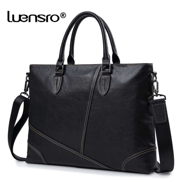 

designer briefcase2021 new men handbag vegetable tanned cowhide leather men briefcase fashion patchwork shoulder bags lapbag male totes