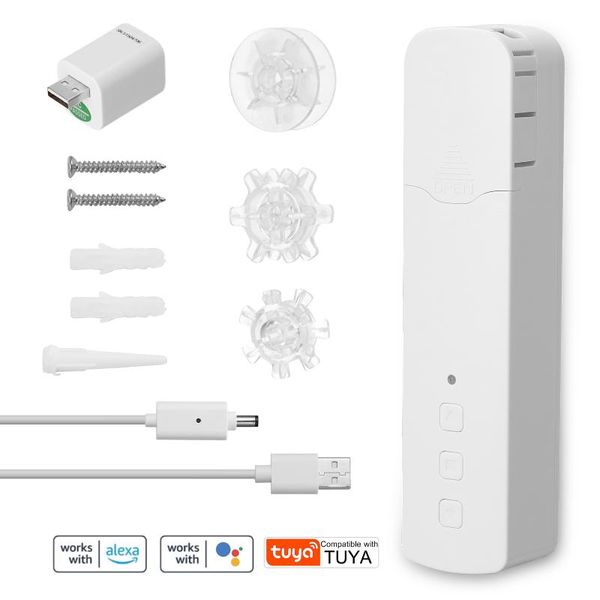 

smart home control tuya wifi m515egb motorized chain roller blinds pull bead curtain motor work for alexa google electric