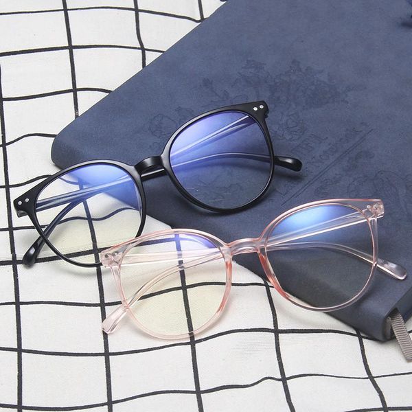 

fashion sunglasses frames 2022 eyewear frame anti blue light game glasses computer glare eyeglasses women round clear lens, Black