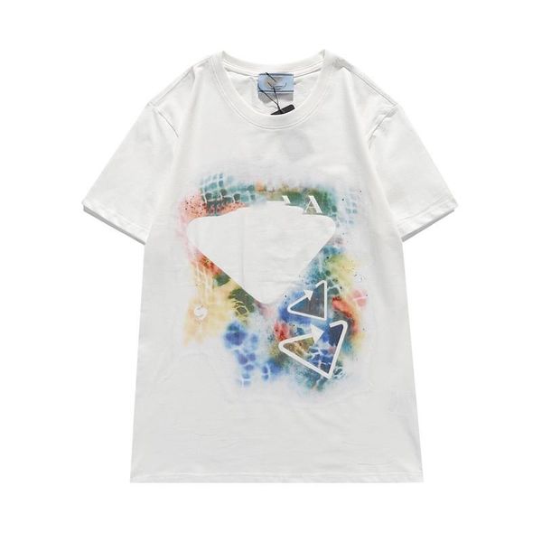 

men's t-shirts 2021 summer classic male and female same print t shirt loose lettered o collar casual cotton short-slee, White;black