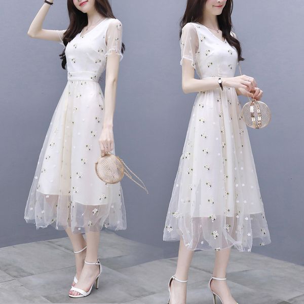 

dresses new korean cold wind chiffon dress in summer of 2021, Black;gray