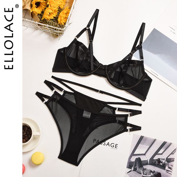 

lingerie set transparent bra set push up underwear women set lace bralette and panties lenceria bra and party, Black;white