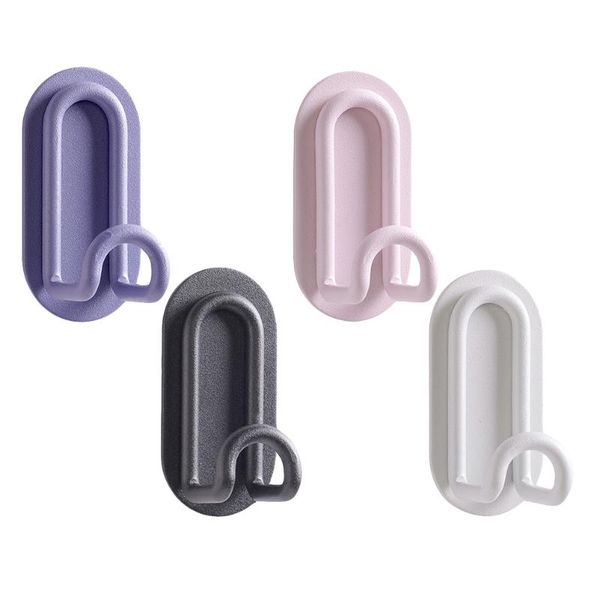 

hooks & rails 4pcs punch-storage wall adhesive for bathroom kitchen