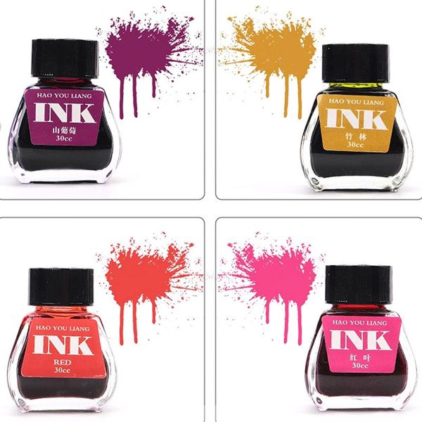 

fountain pens 30ml glass smooth writing pen ink refill school student stationery