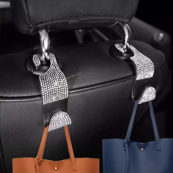 

car organizer bling diamond seat hook purse hanger bag holder clip accessories