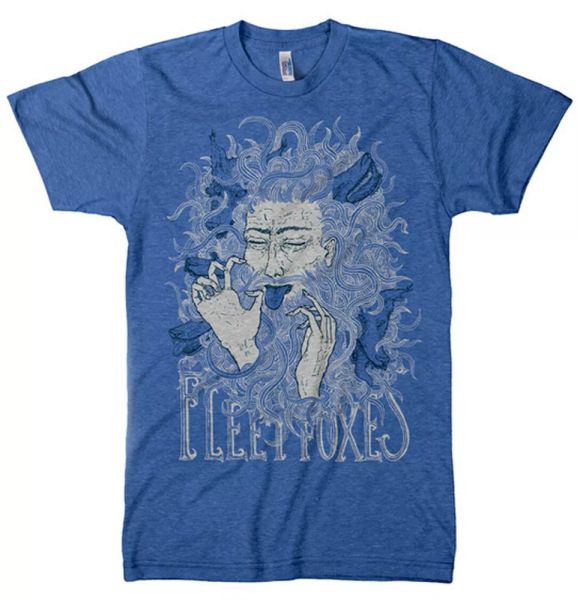 

Fleet Foxes T-shirt BLUE Sub Pop Brand New PROFESSIONALLY MADE and PRINTED!, White;black