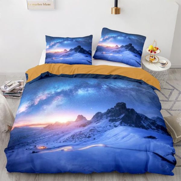

bedding sets space galaxy aurora sunset glow set single twin full  king size sky stars cloud bed children's kid duvetcover 1