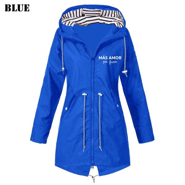 

women's jackets bikinis secret women autumn winter fashion printed coat mid length waterproof raincoat jacket windproof hooded zipper c, Black;brown