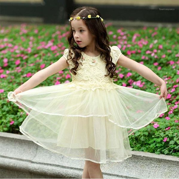 

girl's dresses girls baby toddler bow-knot lace suspenders tulle party pageant dress infant fairy tale1, Red;yellow