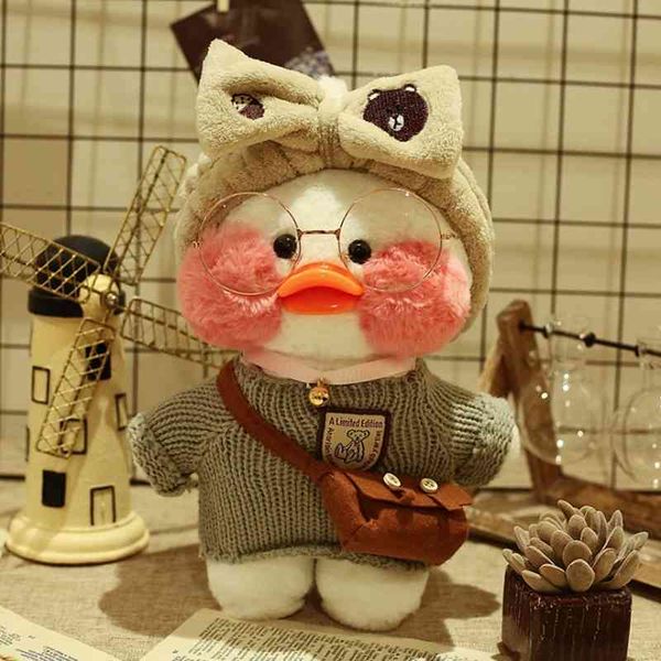 

1pc 30cm lucky plush stuffed toy s cute pillows blushing toys lalafanfan cafe duck soft animal doll gift for kids