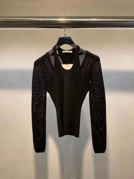 

women's blouses & shirts autumn and winter slim-fit vest fake two-piece long-sleeve knitwear-style women goth 2fzo, White