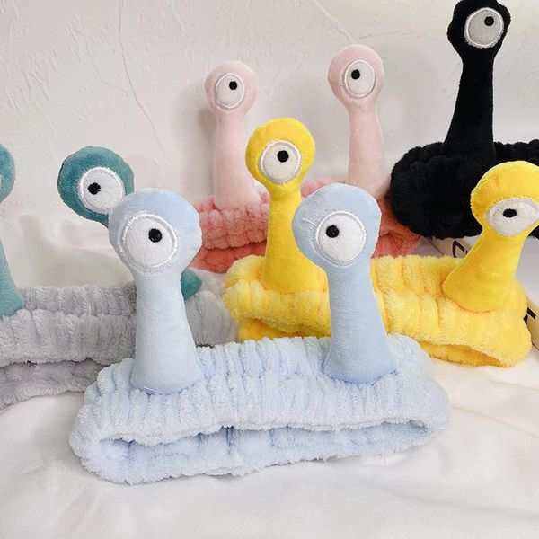 

hair accessories funny frog big eyes headband soft coral fleece elastic shower makeup turban hairhoop hairbands