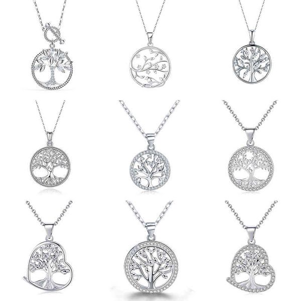 

sodrov 925 tree of life chain pendant for women pendants 925 sterling silver woman necklace, Black