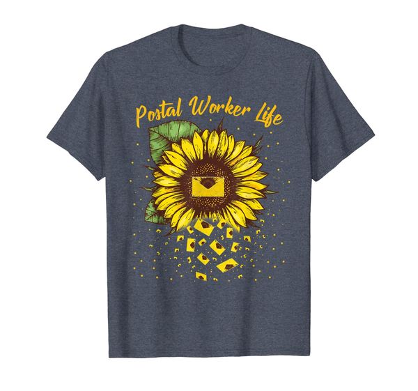 

postal worker life shirts postman gift sunflower deliverer t-shirt, White;black