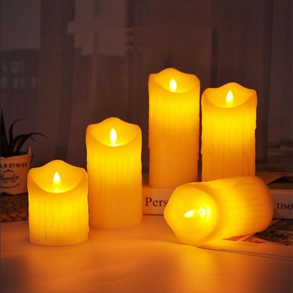

strings flameless led candle light paraffin wax pillars with realistic swing flames for christmas lights xmas decor room