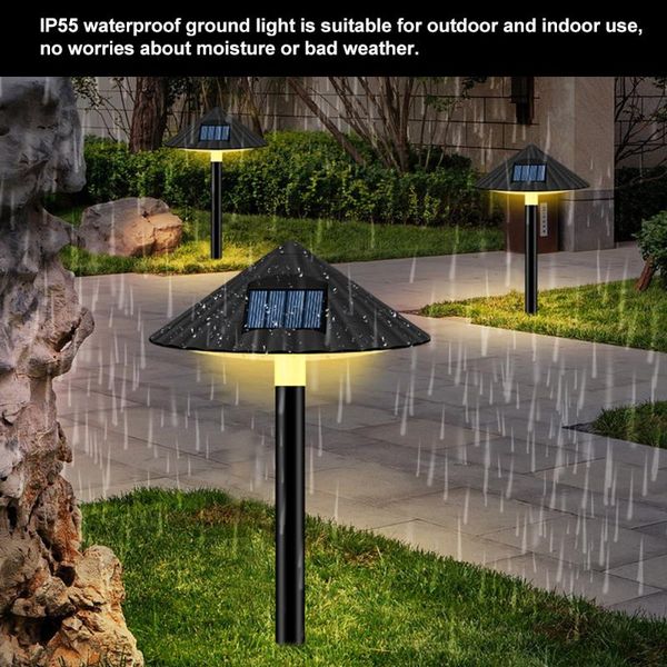 

street patio abs home garden decor mushroom shape pathway courtyard ground lamp led lawn light solar powered outdoor waterproof lamps